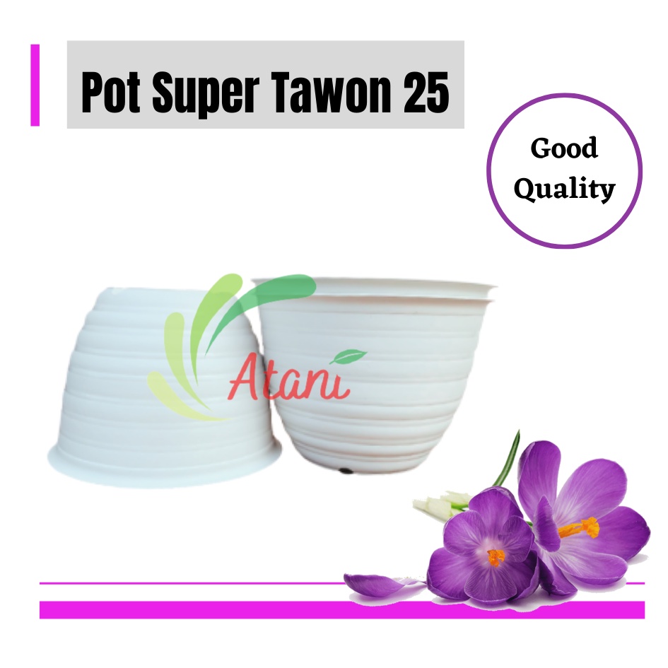 Pot Super Tawon 25 Putih Garden Of Love Pot Tawon ST 25 Pot Bunga Model Tawon tebal bagus