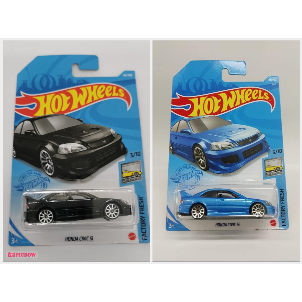 Diecast Hot Wheels HONDA CIVIC SI Biru Hitam HW Hotwheels Mobil Mainan Anak Diecast Hobi Koleksi