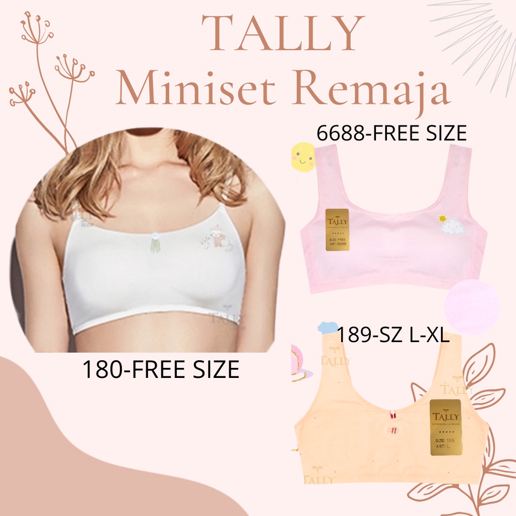 Miniset Remaja TALLY 2595 6688 189 180  Bra Kemben Sport Bra Seamless Polos Tanpa Kawat BTK