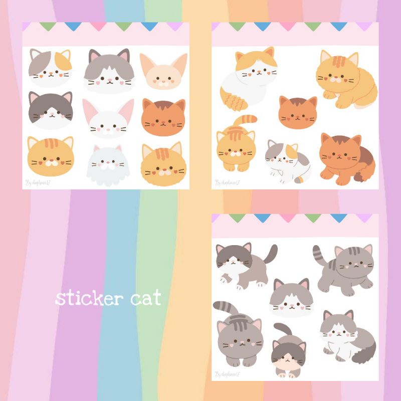 

Sticker sheet cat Tumblr murah
