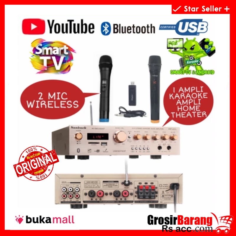 Ampli Karaoke 3R Ampli Home Theater Ampli Karaoke 2 Mic Wireless