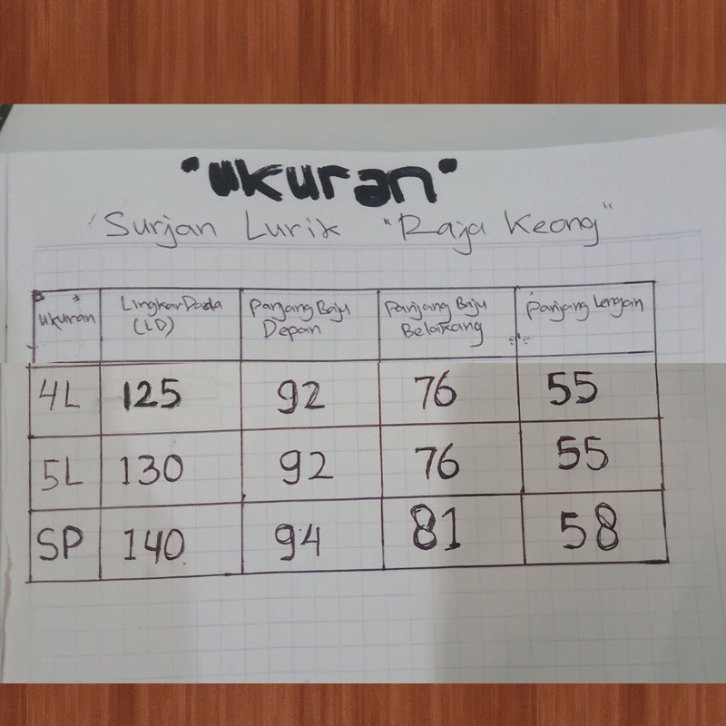 surjan lurik super jumbo 4L dan 5L  lurik istimewa raja keong