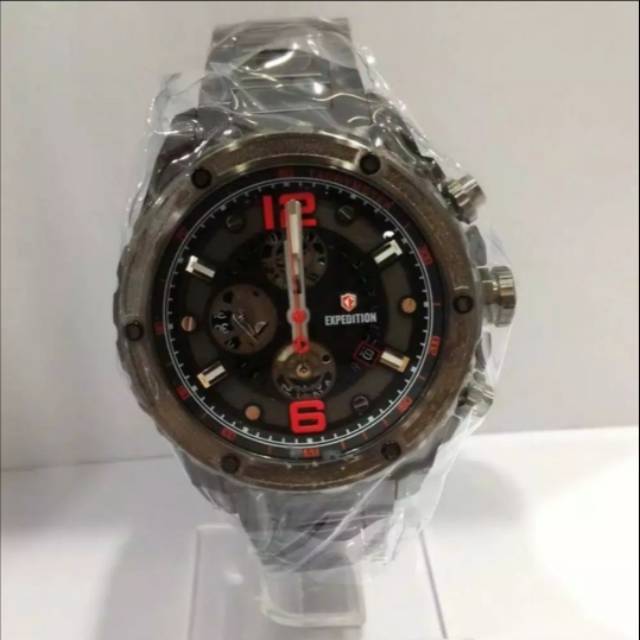 Jam Tangan Expedition 6732 Pria Black Red Original