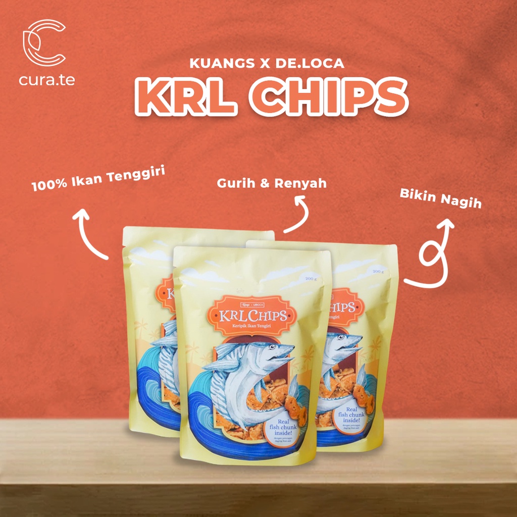 KUANGS X LOCCA KRL CHIPS KERIPIK IKAN TENGGIRI 200GR | CEMILAN SEHAT IKAN ASLI