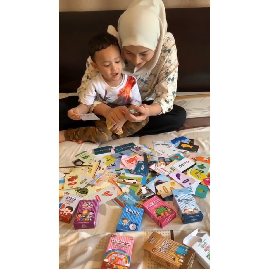 Flash Card Hewan Air &amp; Darat - Kartu Belajar Anak Bergambar - Konsep Studio Original