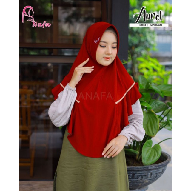 hijab jilbab kerudung instant bergo pet panjang jersey premium AUREL ANAFA