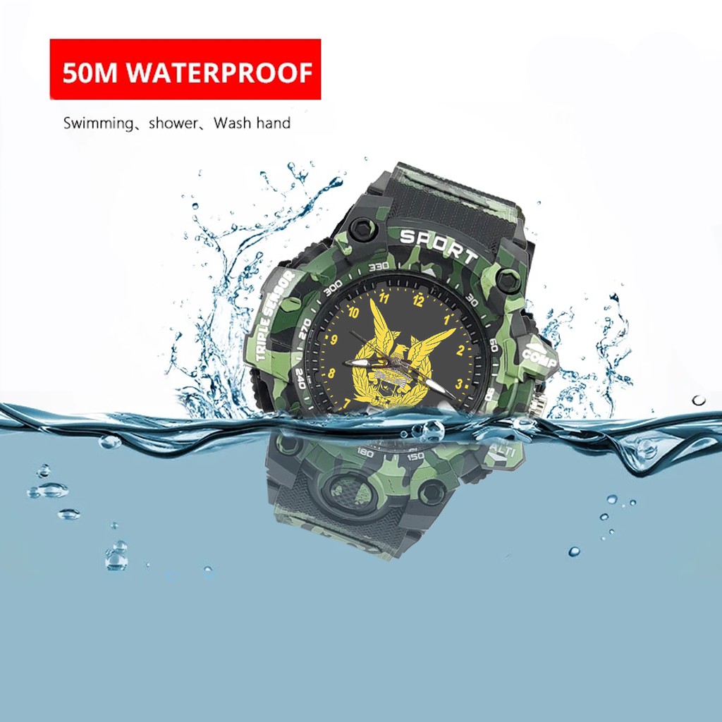 {Istimewa} Jam Tangan TNI-AU (Angkatan Udara) -Hitam Army Water Resistant