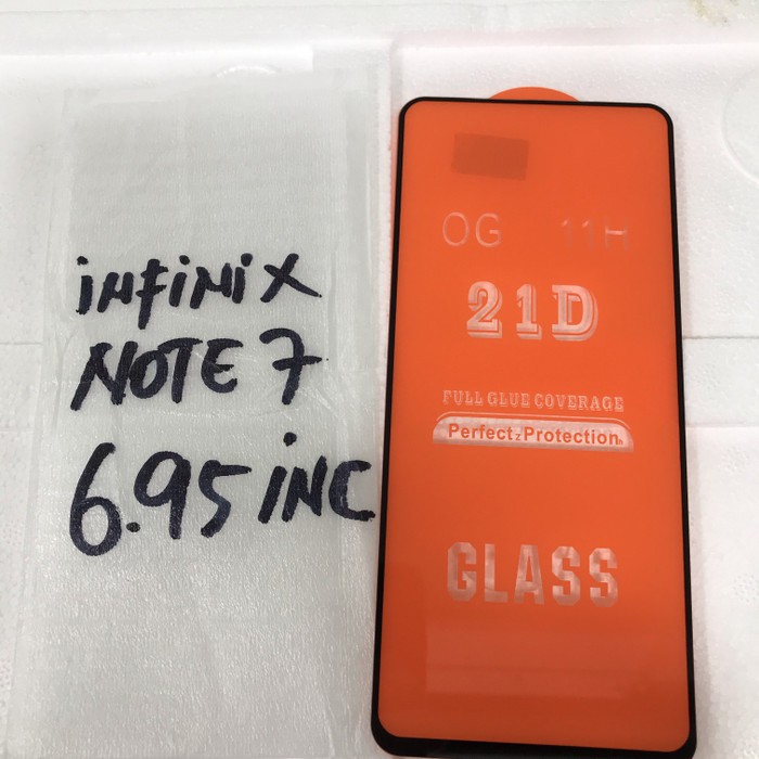 TEMPERED GLASS FULL LAYAR FULL GLUE INFINIX NOTE 7 6.95 INCI