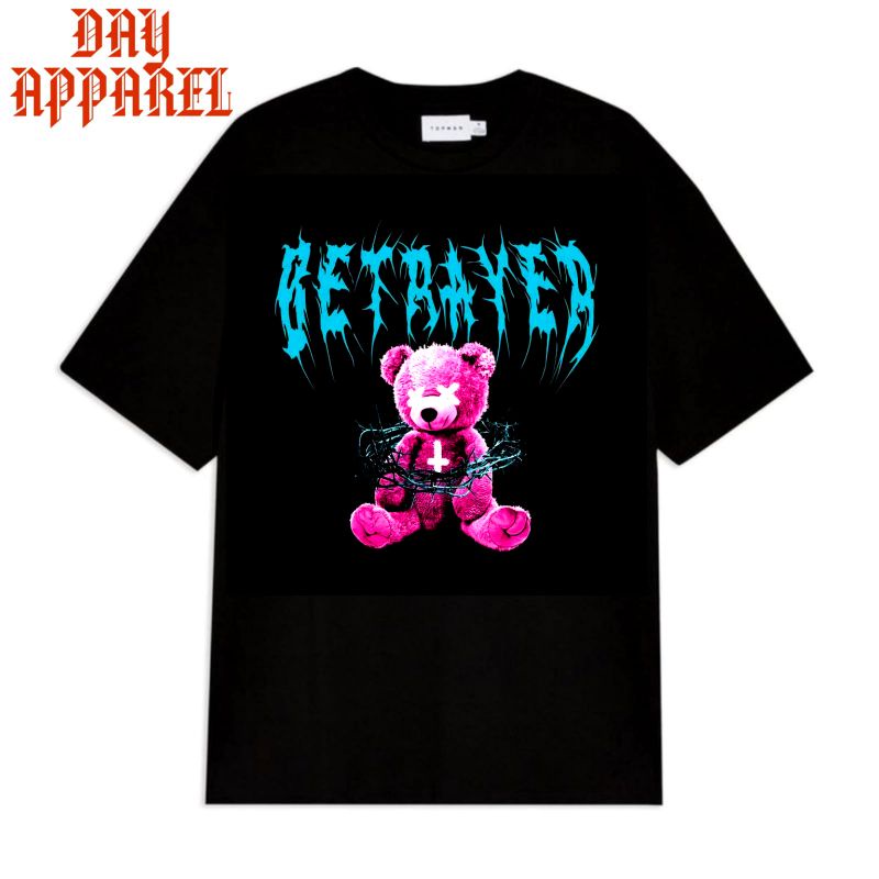 Kaos BAJU BETRAYER BEAR / TSHIRT OVERSIZE BEAR / KAOS HITAM PRIA WANITA