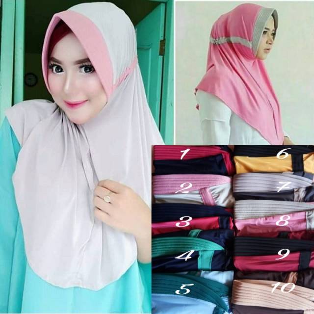 Hijab Khimar SERUT jokowi Kombinasi Jersey Jilbab