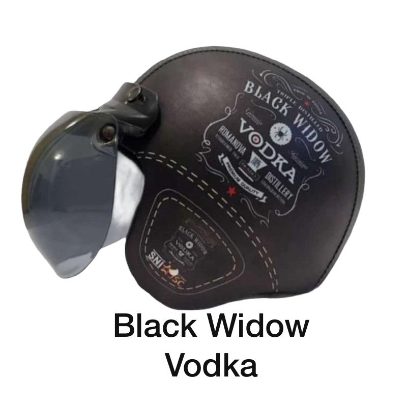 helm bogo dewasa press motif BLACK WIDOW VODKA