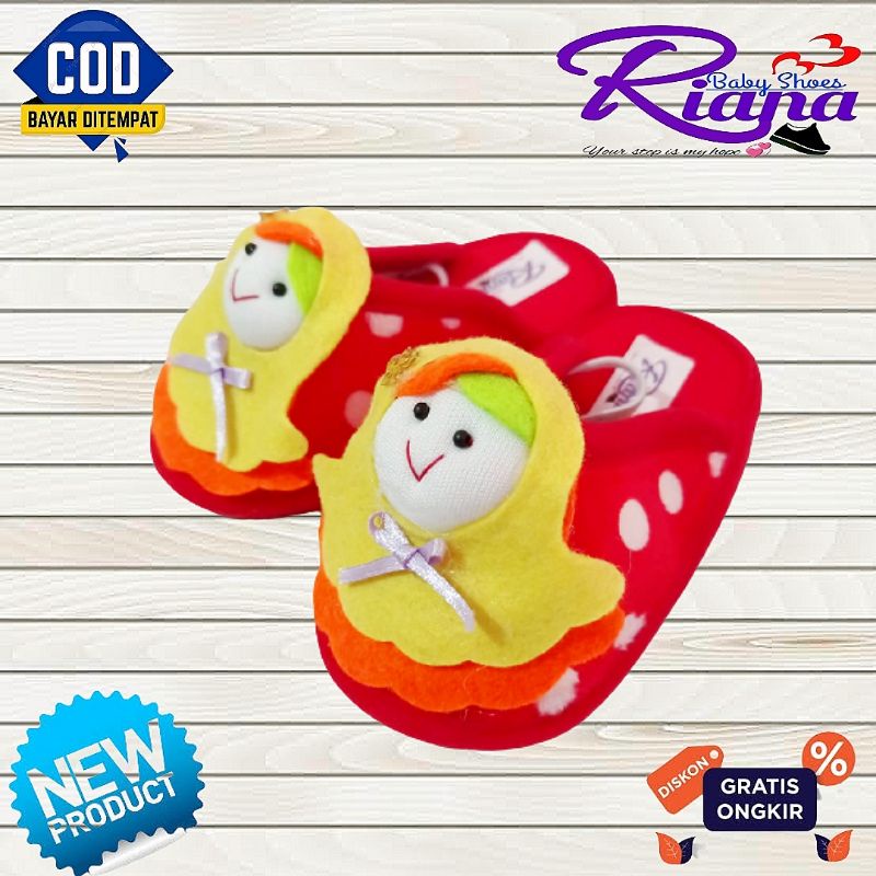 Sandal Slop bayi polkadot motif Hijab usia 6-18 Bulan