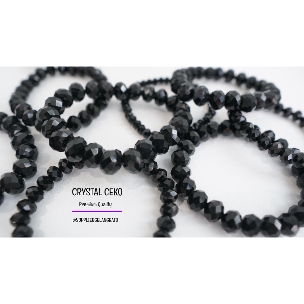 gelang kristal ceko BLACK ONYX aksesoris hitam premium bonus kotak