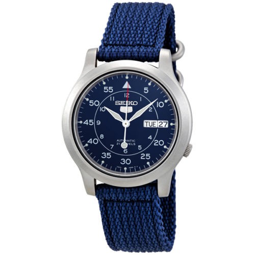 Seiko 5 Automatic SNK807K2 Dark Blue Dial & Nylon | Jam Pria SNK807