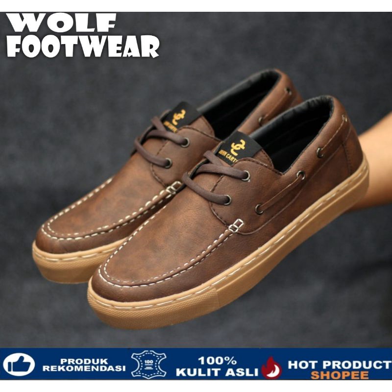 TERBARU 100% KULIT ASLI SNEAKERS PRIA KASUAL SPORTY JOHN CARTER JELLAL BROWN ORIGINAL CH ZAPATO MODEL