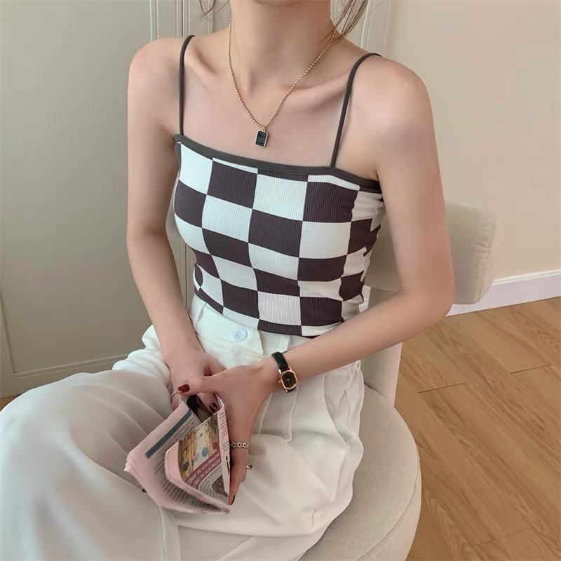 TANK BEBE DALAMAN TANKTOP CHECKER IMPORT WANITA MX975