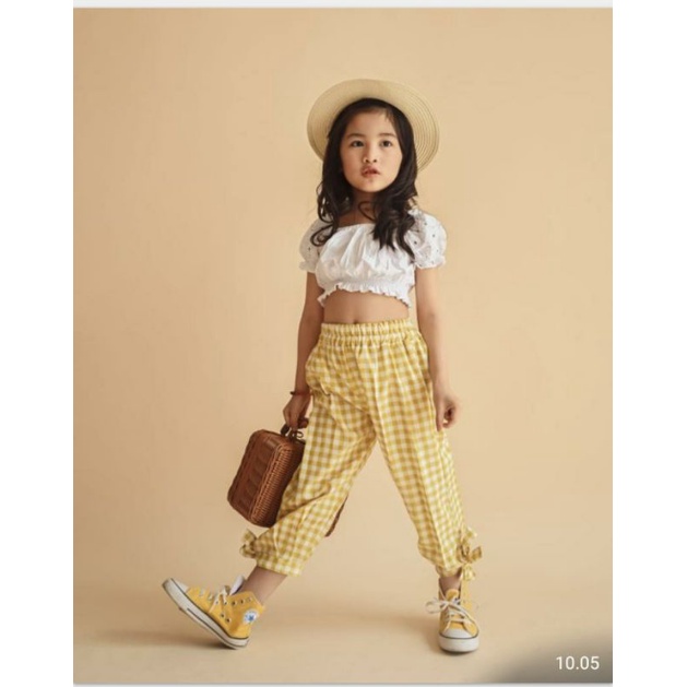 GINGHAM pants 1-6tahun celana joger katun kotak2 anak