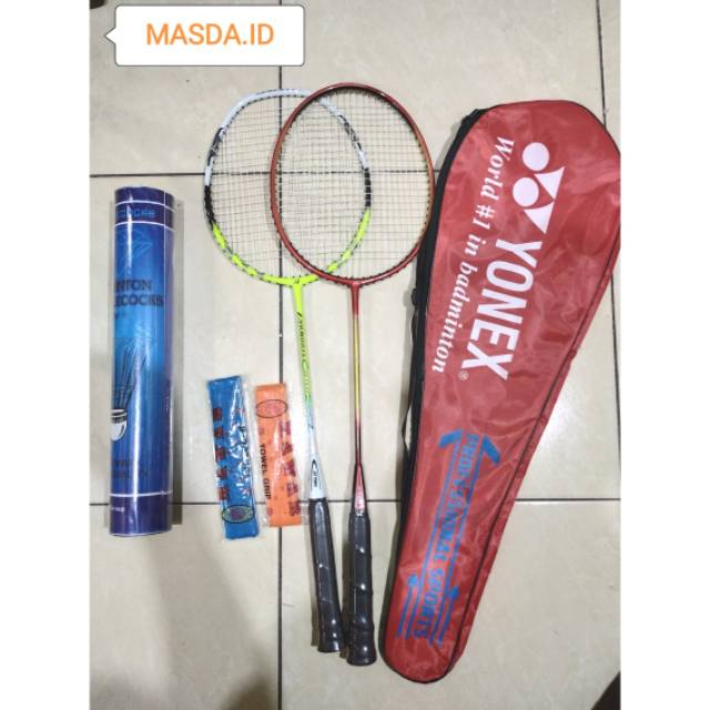 Jual RAKET PAKET LENGKAP RAKET 2 TAS 1 KOCK DAN GRIP | Shopee Indonesia