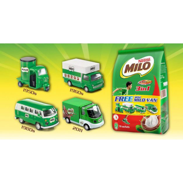 

Milo 3 in 1 Instant Chocolate Malt Drink-Regular+MiniMiloVan