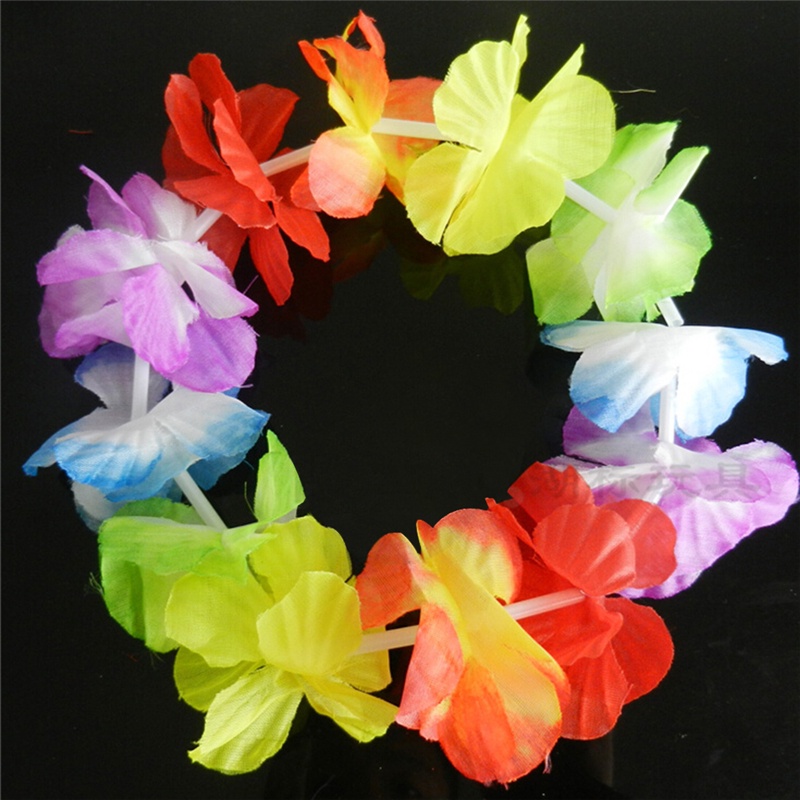 4pcs / Set Hiasan Kepala / Leher / Pergelangan Tangan Gaya Hawaii Tropis Untuk Tari Hula Luau