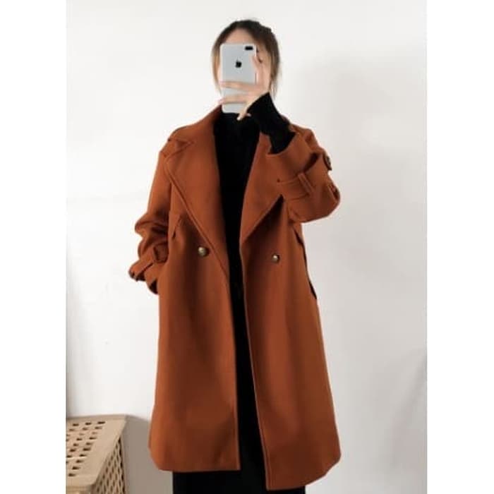 Jaket coat mantel baju hangat wanita korea