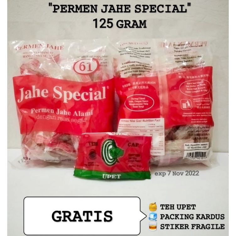 

Promo!! Grosir PERMEN JAHE SPESIAL 61 per pack | ASLI CIREBON| ORIGINAL 100% GRATIS TEH UPET