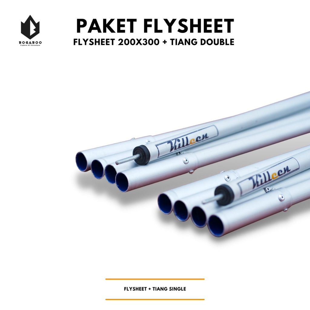 Bisa COD Paket Tiang Double Flysheet + Flysheet 2 X 3 - Econopack Pole