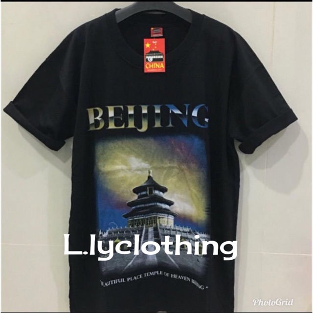 Kaos oleh-oleh bejing/china hitam