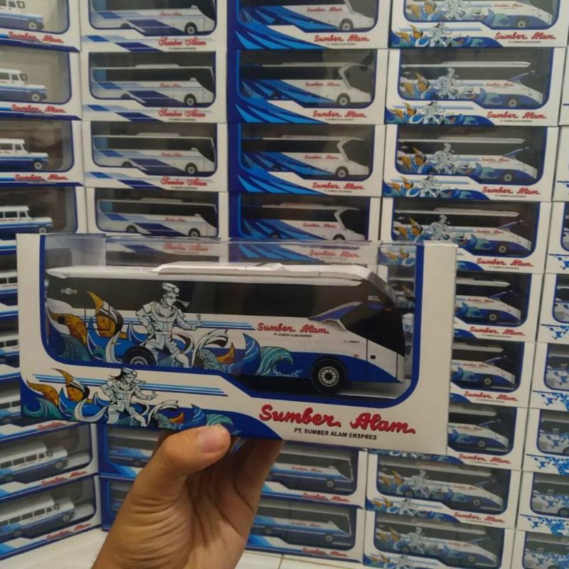Miniatur bis bus papercraft sumber alam berbagai livery original