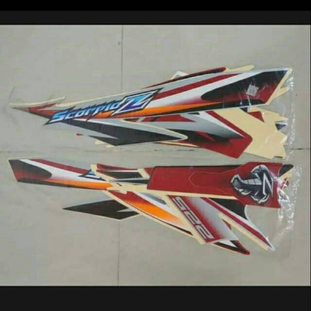 Striping motor Scorpio Z 2008 silver merah