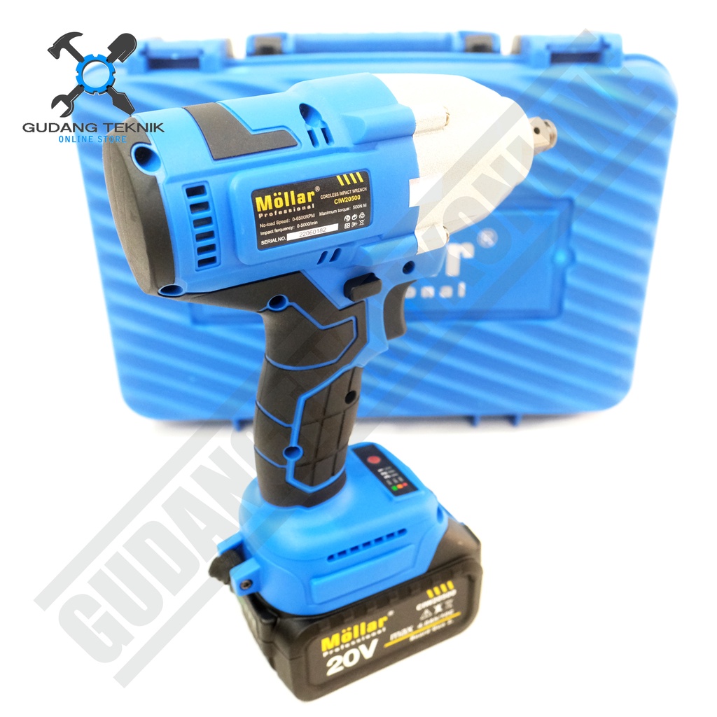 Impact Wrench Cordless 1/2&quot; MOLLAR CIW20500 20V / Mesin Bor Pembuka Baut Baterai CIW 20500 - Impect Impek Wrench Batery MOLLAR