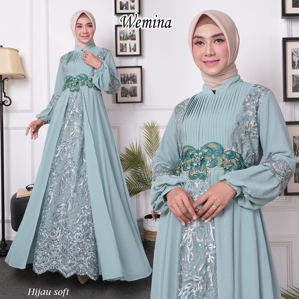 GAMIS PESTA MUSLIMAH WEMINA PREMIUM BAJU PESTA LAMARAN