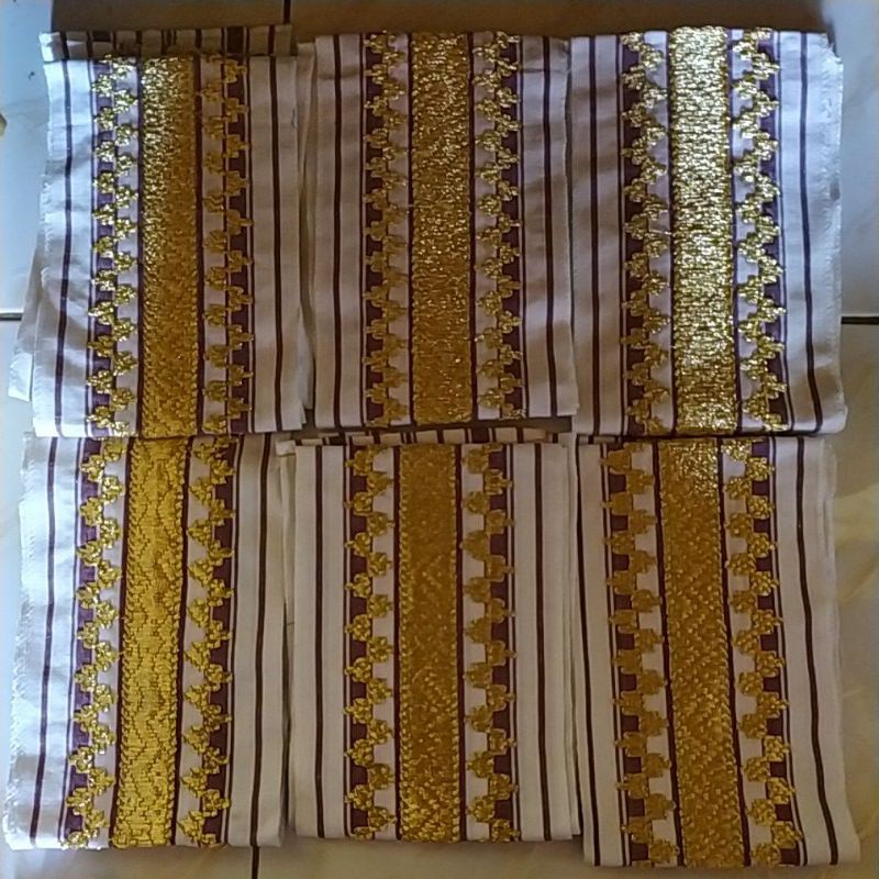 Bisban / Selendang Tapis Lampung Motif Abung Murah-Sasap Tenun Putih