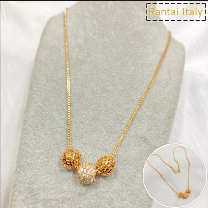 kalung italy liontin bola bola lapis emas 18k