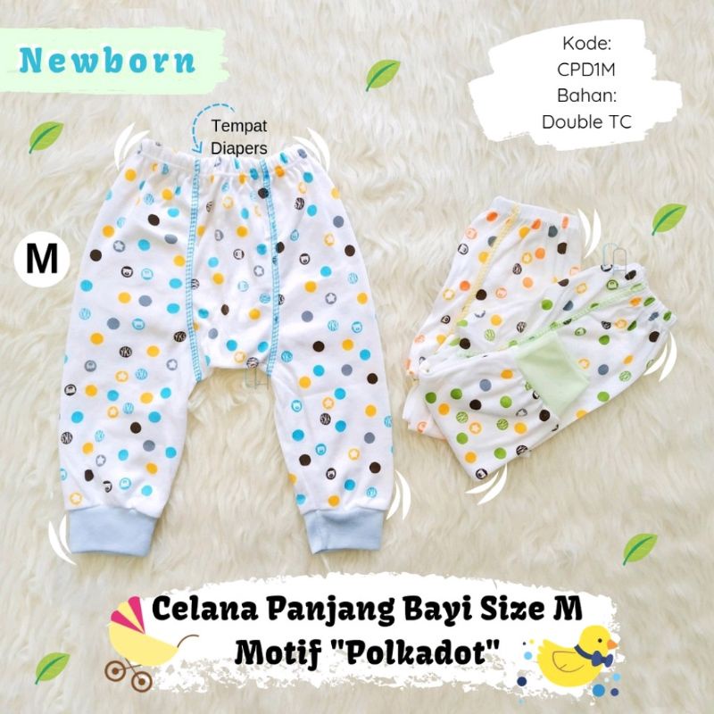 Celana Panjang Diapers Bayi Newborn Motif Polkadot