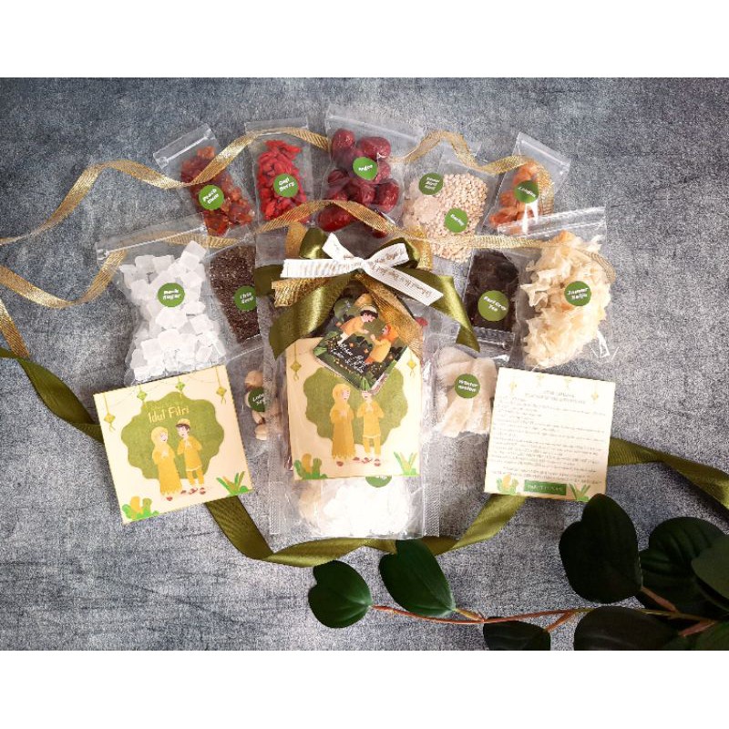 

Paket hampers lebaran idul fitri peach gum dessert Earl grey tea 12 varian SMALL 7 Porsi