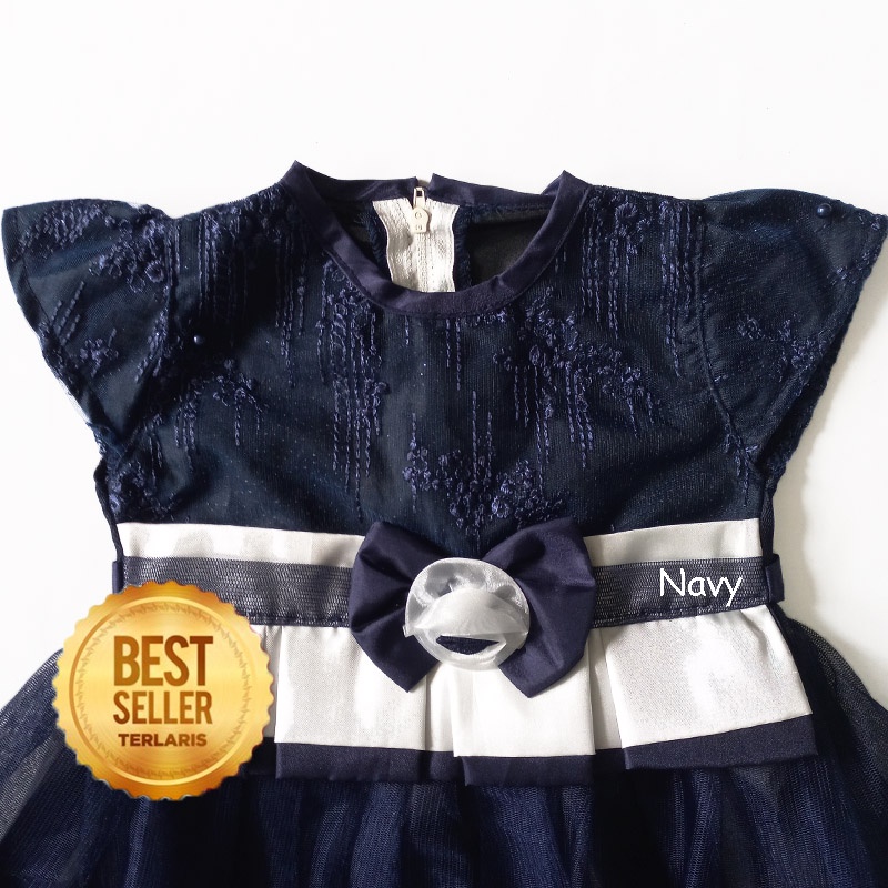 Baju Bayi Perempuan 6 12 Bulan Dress Ulang Tahun Bayi Cewe NewBorn Gaun Pesta Bahan Brukat KA105