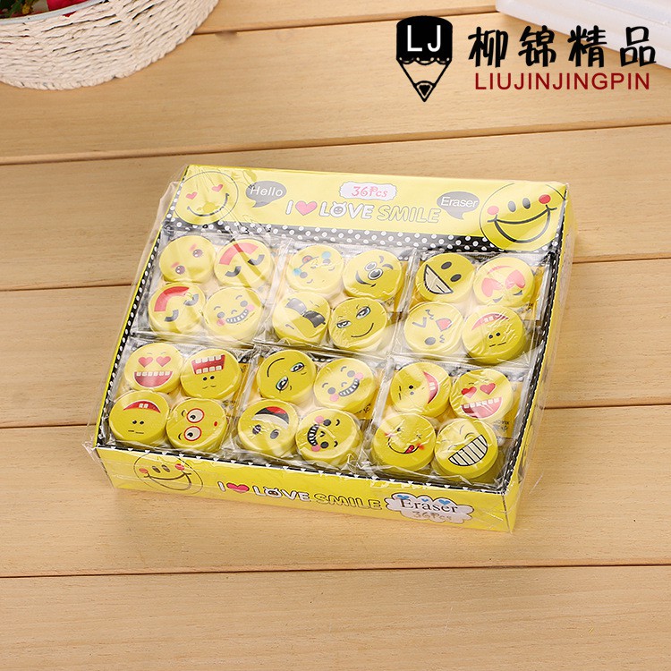 

PROMO SEKOTAK ( 144 PCS ) Penghapus Motif Emoji Bulat / Circle Emoji Cute Eraser