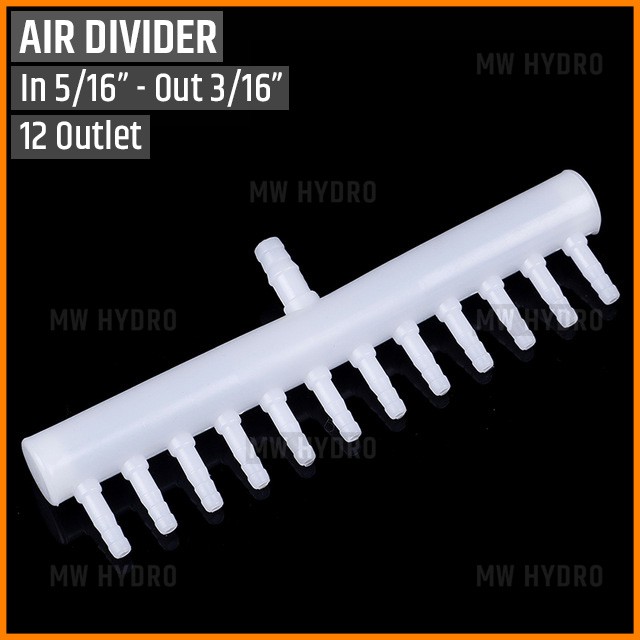 Air Flow Divider / Manifold Pembagi Udara, 12 Outlet, 5/16&quot; ke 3/16&quot;