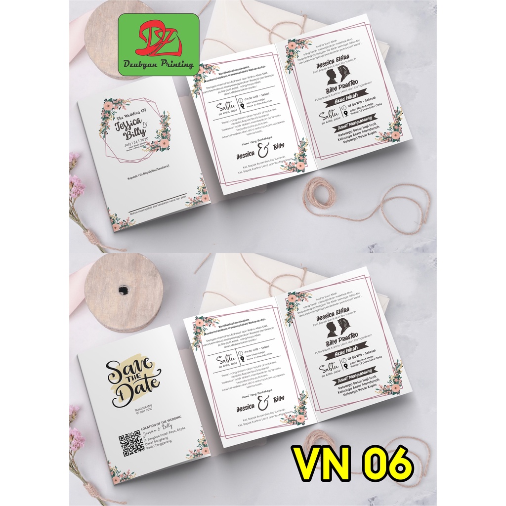 UNDANGAN PERNIKAHAN  VINTAGE  (foto)  Tanpa Minimal Order*  elegan, Murah, Proses  satu hari jadi, Tebal, Banyak Gratisnya-06