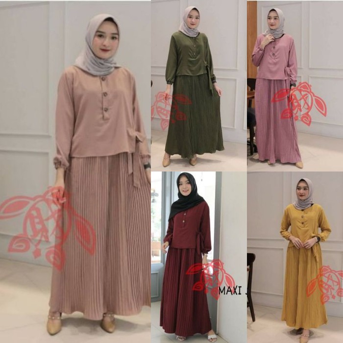MAXI JELITA PRISKET / GAMIS MUSLIM WANITA / FASHION WANITA GAMIS MOSCR