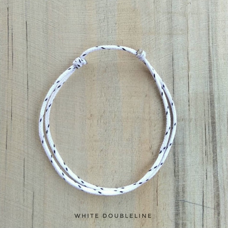 Gelang prusik double line putih gelang tali gelang simple