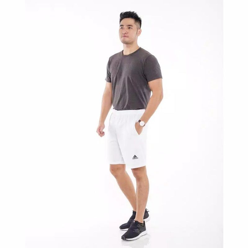 Celana pendek sport pria gym adiddas putih | Celana olahraga pendek badminton bulutangkis kolor pria-3