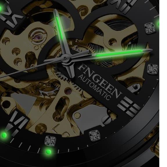 Gratis ongkir|SQ35|FNGEEN 6018 Jam Tangan Pria Mechanical Automatic  Luxury Business Original Tahan 