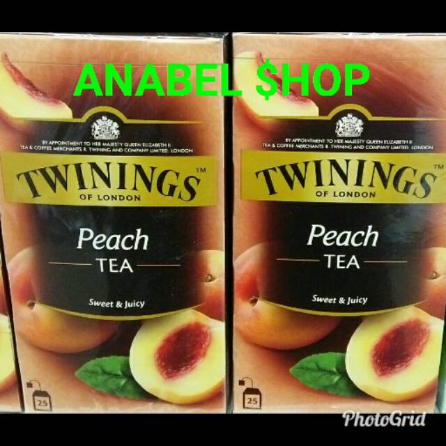 

Teh Twinings of London Peach Tea Bag Twining Import