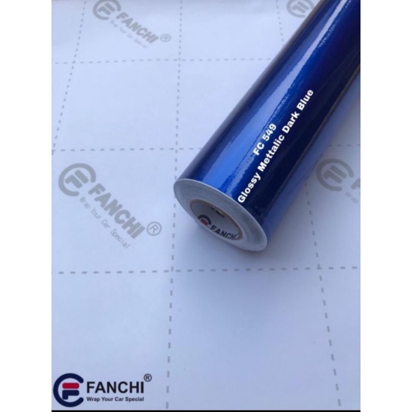 Sticker Fanchi FC549 Glossy Metallic Dark Blue Biru Candy Metalik Glossy Premium Wrap