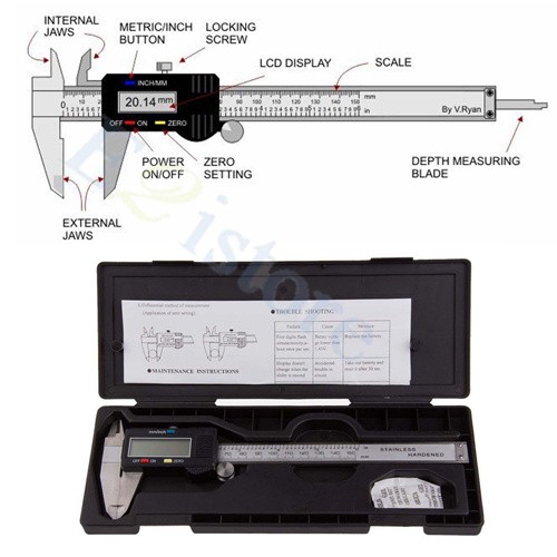 Sketmat Stainless Steel Electronic Digital Caliper Vernier