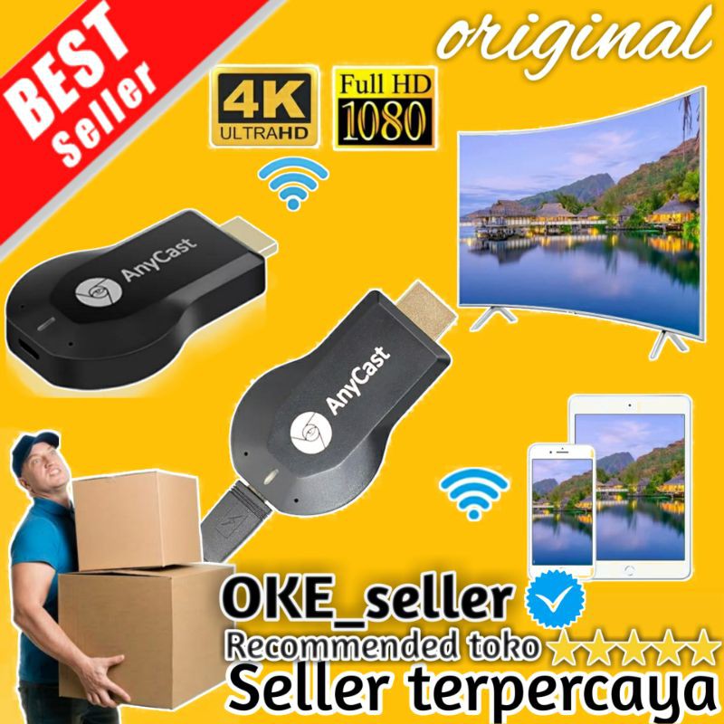 ANYCAST | WIFI DISPLAY HDMI DONGLE | ALAT PENYAMBUNG HP KE TV | HDMI PENYAMBUNG HP KE LAPTOP