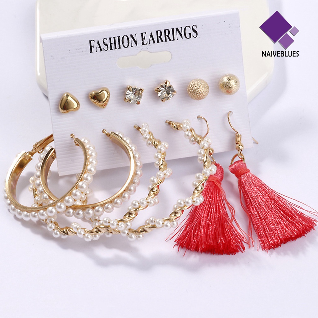 1 Set Anting Hoop Geometris Menjuntai Bahan Logam Untuk Pesta Hari Ibu