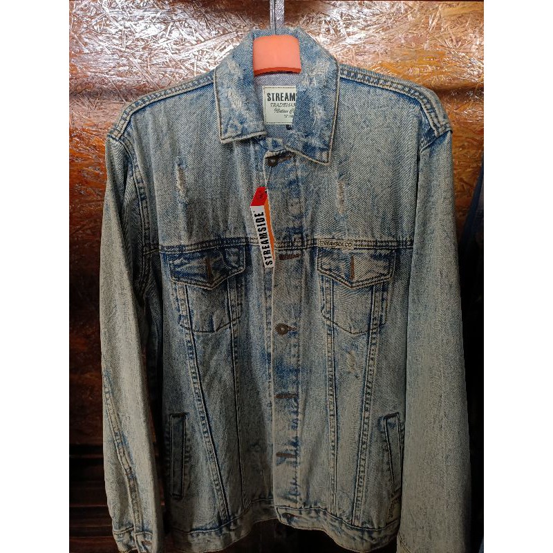 jaket jeans pria sobek distro original streamside